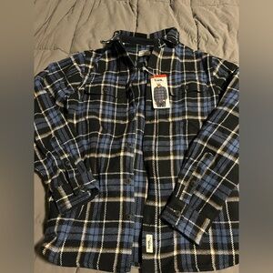 Blue and Black Plaid Flannel Shirt Frank and Oak